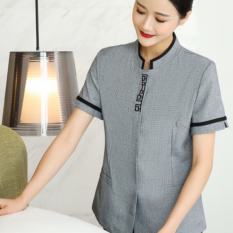 客房保洁工作服PA阿姨物业工装夏半袖清洁服装家政酒店男女短袖