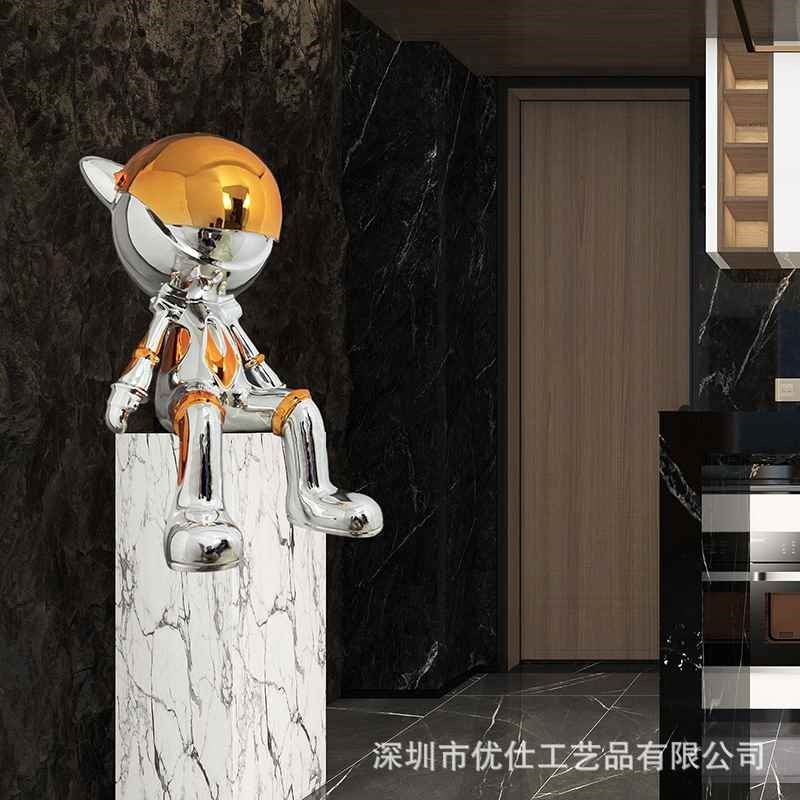 落地大摆件网红卡m通太空猫酒店商场客厅创意人物雕塑装饰艺术品