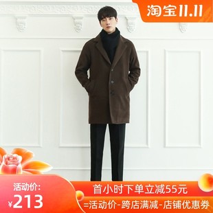 秋冬季加厚韩版潮流双面羊绒大衣男毛呢外套中长款英伦风短款风衣