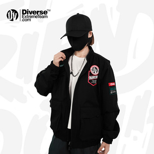 达喀尔新款欧版高街宽松立领机车夹克男休闲上衣外套男潮牌春秋季