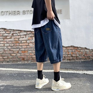 男夏天薄款 7七分短裤 宽松韩版 夏季 子 潮流八分百搭休闲男士 牛仔裤