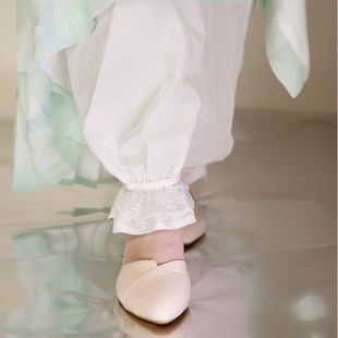 衔泥小筑汉服衬裤白色打t底裤内穿马面裙防走光内搭蕾丝边束脚长