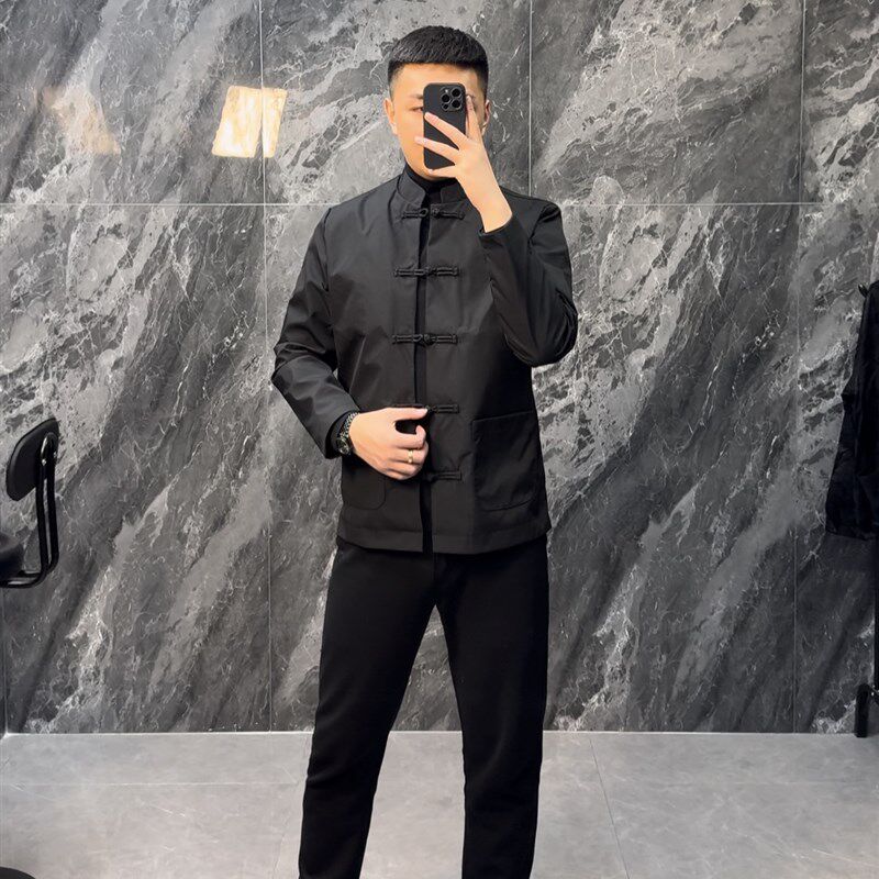 春季盘扣唐装中国风复古休闲立领新款男士夹克外套男装中式上衣男