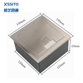 侧插隐藏式 地插网络电话二加三眼五孔电源地面插座不锈钢银色出线