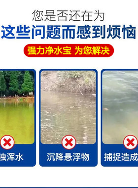 鱼塘净水宝水产养殖专用小龙虾蟹鱼池净化水质黄浊浑水变清净水剂