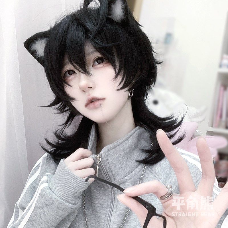 平角熊假发女长卷发网红甜美Lolita日常狼尾鲻鱼头自然基佬假发套,美发护发/假发,日常整顶假发,淘宝优惠券,粉丝福利购,淘宝优惠卷