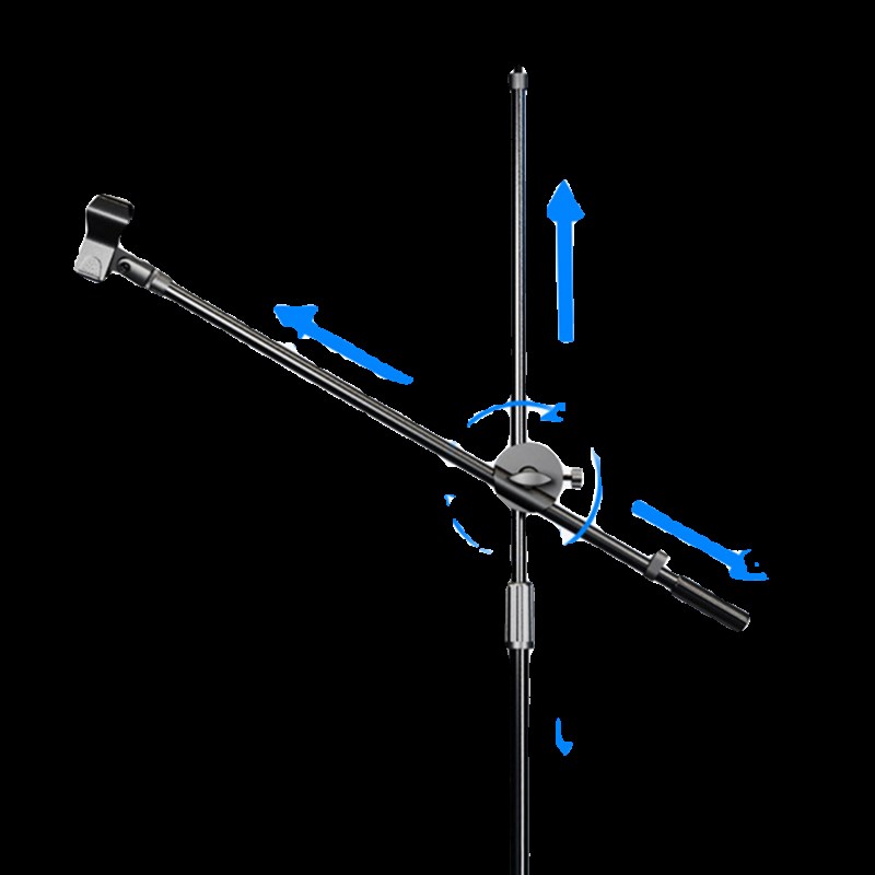 麦克风支架摄影横杆夹轮手机直播俯拍斜杆话筒支架三脚架固定夹盘