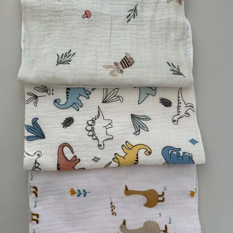 三条装A类婴儿棉花糖纯棉纱布四层小方巾宝宝手帕洗脸巾口水巾