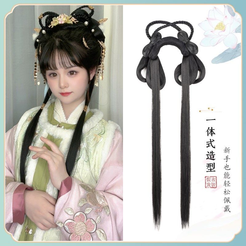 一体式懒人发箍软发髻古装汉服假发明制古风日常垫发发包盘发造型