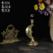 蜡烛西洋拍摄软装 vintage复古董法式 纯黄铜烛台金属烛台创意欧式