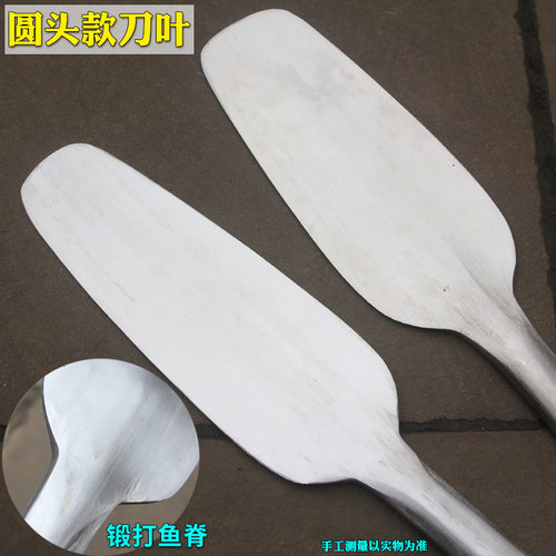 不锈钢砖刀手工锻打双面瓦刀泥刀泥瓦匠工具全不锈钢圆头砌砖刀