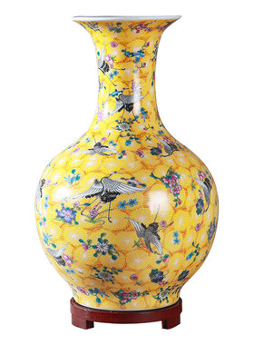 新中式家居陶瓷花瓶景德镇瓷器工艺装饰品客厅博古架玄关台面摆件