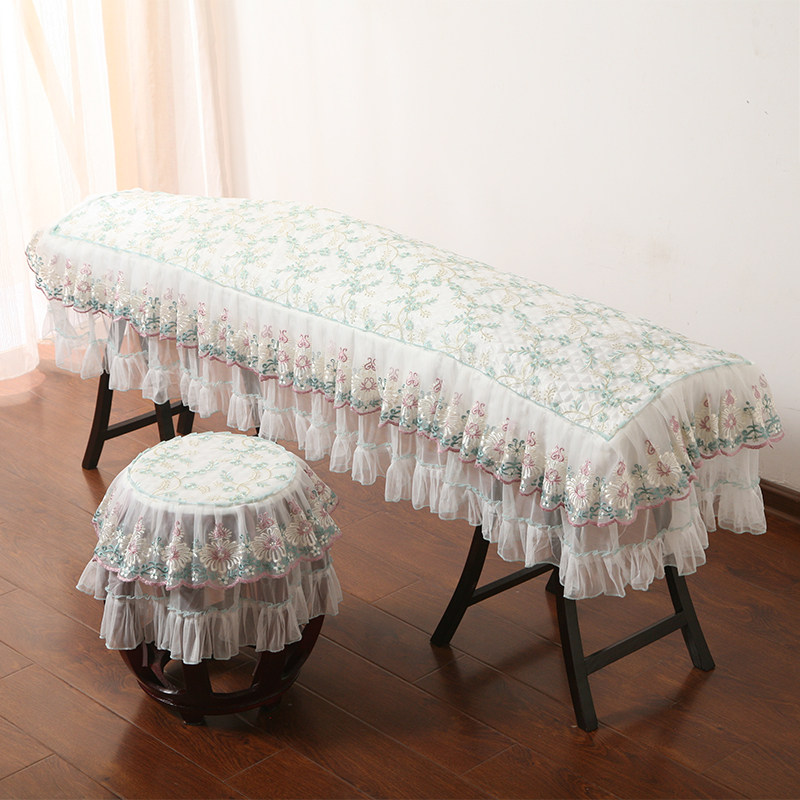 古筝防尘罩盖布通用135小古筝罩蕾丝绣花公主敦煌加厚防滑配件套