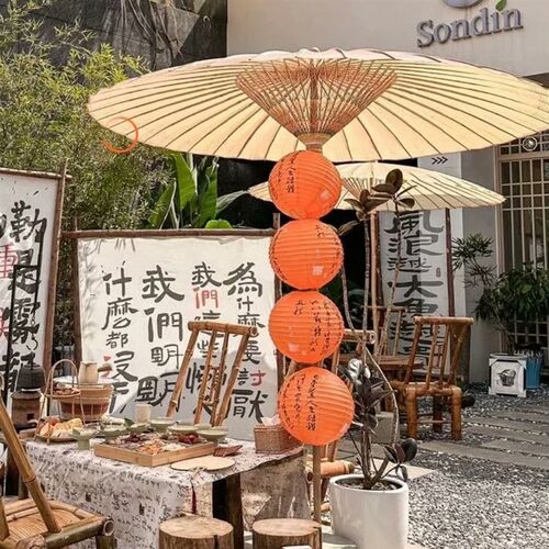 油纸伞户外庭院新中式防雨防晒复古传统非遗手工围炉煮茶古风大伞