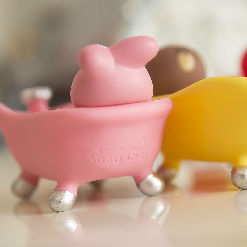 韩国创意双层沥水肥皂盒卡通香皂盒浴室可爱香皂架皂托简约无痕