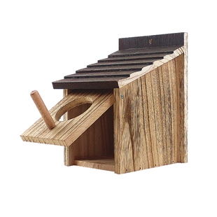 绿色校园实木小鸟窝户外鹦鹉室内繁殖箱保暖定制防雨鸟巢孵化护林