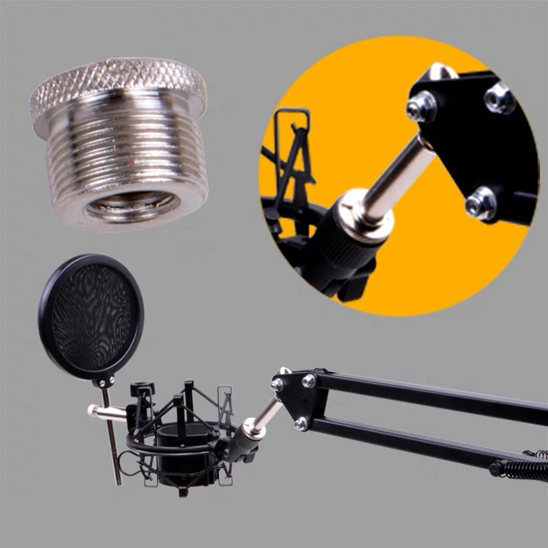 咖咖邦话筒配件悬臂防震架3/8螺丝5/8螺母支架连接转换头内径固定