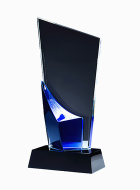 水晶奖杯奖牌五角星定做八角柱员工留念礼品奖定制燕尾翅创意摆件