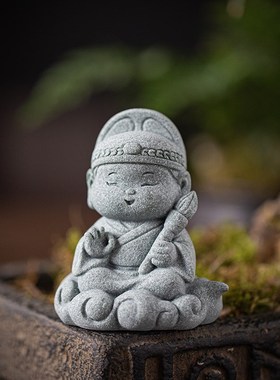 国潮逍遥小神仙茶宠摆件盆栽鱼缸造景禅意如来观音佛像桌面装饰品