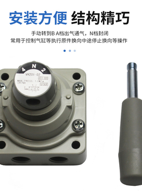 气动三位四通手动换向阀VH200-02/VH201-02/VH202-02控制阀手转阀