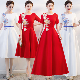 大合唱演出服女礼仪小姐旗袍颁奖礼服酒店迎宾接待伴娘中式晚礼服