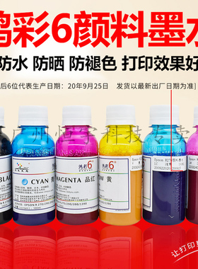 包邮鸿彩6 适用喷墨打印机 R270 R290 1390 R390 t50专用颜料墨水
