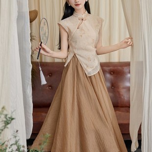 汉服女成人唐装中式女装中国风半身裙盘扣国风上衣夏天新中式套装