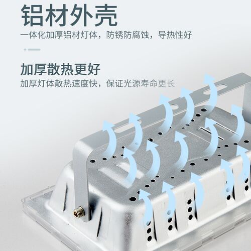 超亮led投光灯射灯户外工地厂房照明室外强光工程防水100w广告灯