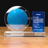 亚克力电子晶圆晶片展示架圆形芯片摆台陈列板硅片透明底座展台