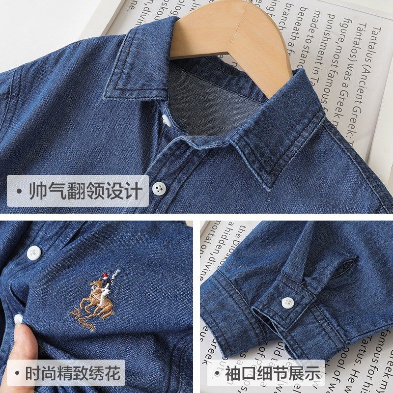 右欧牛仔衬衫外套男童女童长袖T恤内搭裤子三件套儿童秋季套装新,童装/婴儿装/亲子装,套装,淘宝优惠券,粉丝福利购,淘宝优惠卷