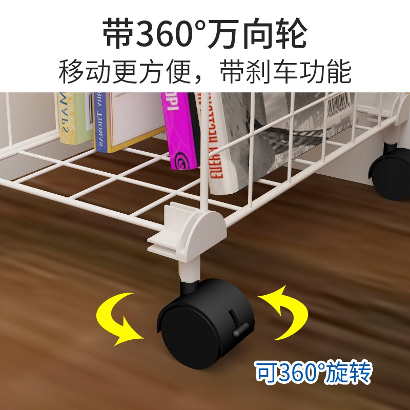 小推车置物架家用零食落地多层客厅收纳书架移动厨房果蔬菜篮架子