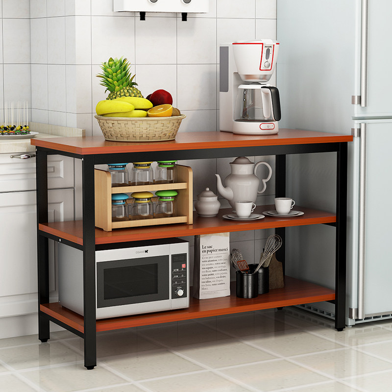 厨房餐厅料理台切菜桌操作台家用吧台中岛台储物桌餐边柜钢木餐桌