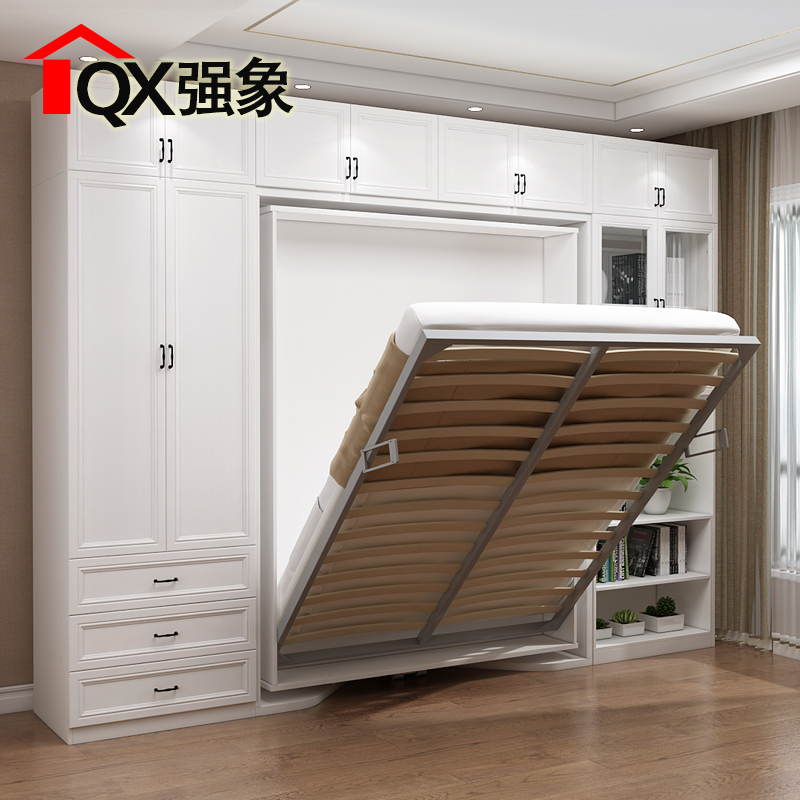 创意旋转书桌柜隐形床翻床折叠床组合柜壁床隐藏床书柜一体CH-222