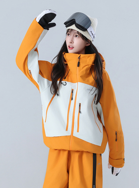 CXKA单板滑雪服女男款防水防风防寒专业加厚保暖美式外套上衣冬季