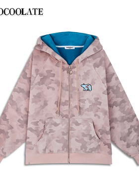 ：CHOCOOLATE迷彩撞色加绒连帽卫衣外套6163-1406398