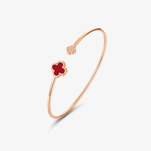 纯银四叶草手镯女轻奢高级感