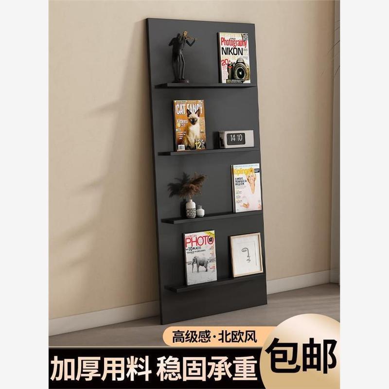 落地书架靠墙展现收纳架北欧风书架绘本展示架多层网红杂志架