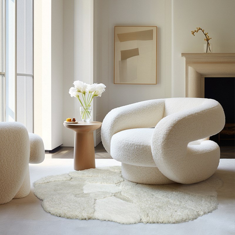 卧室地毯床边毯植绒簇绒奶油风防水防污儿童床边毯客厅卧毯子