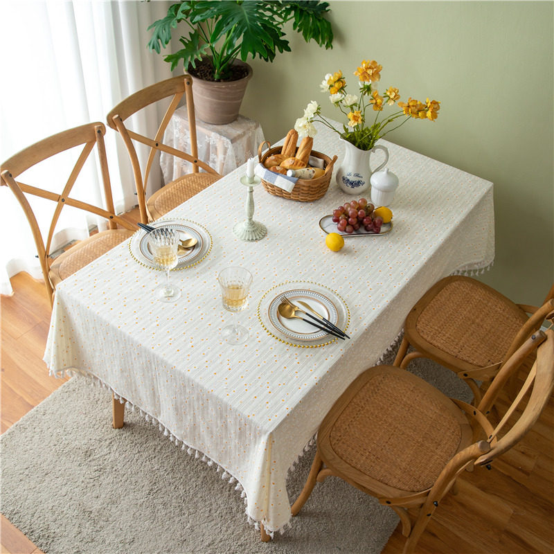 棉麻日系in少女风桌布小圆桌长方形家用台艺布韩式田园风格法式