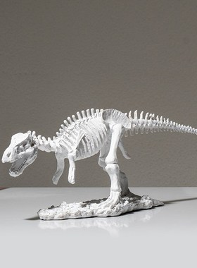 zon 创意大号霸王龙恐龙化石骨架艺术玄关艺术雕塑复古摆设