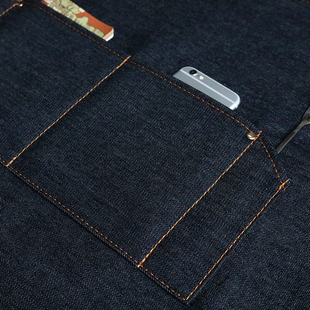 韩帆布牛仔围裙画室厨半身围裙围腰咖啡厅工作服定制LOO