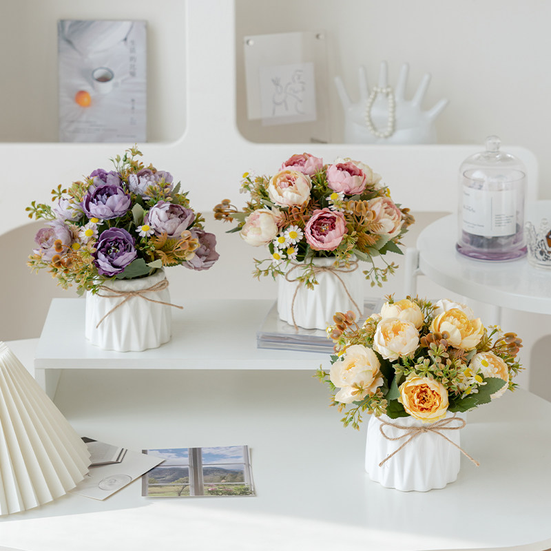 玫瑰假仿真摆设束餐桌摆装饰塑料仿生艺,家居饰品,仿真花/假花,淘宝优惠券,粉丝福利购,淘宝优惠卷