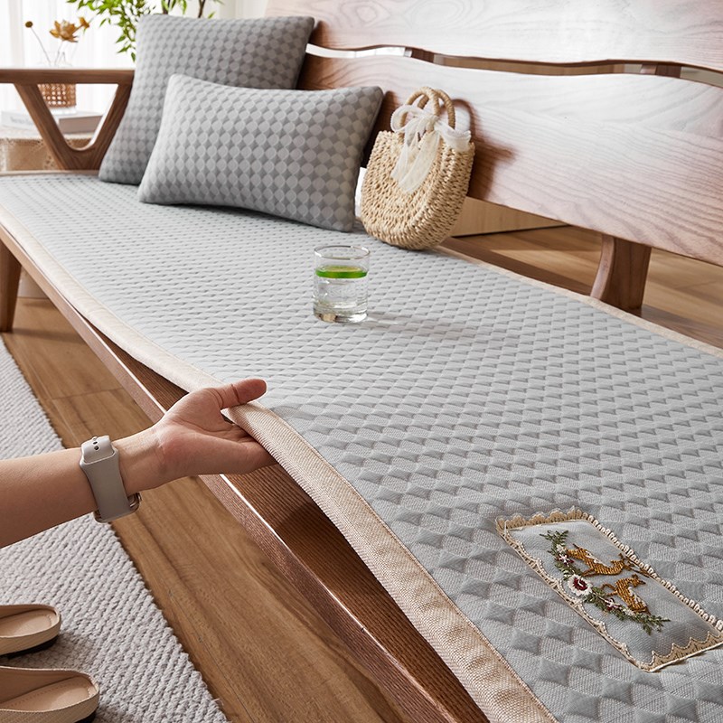 木沙发垫凉席夏季防滑加厚冰豆豆冰丝垫办公室红木沙发坐垫盖布巾