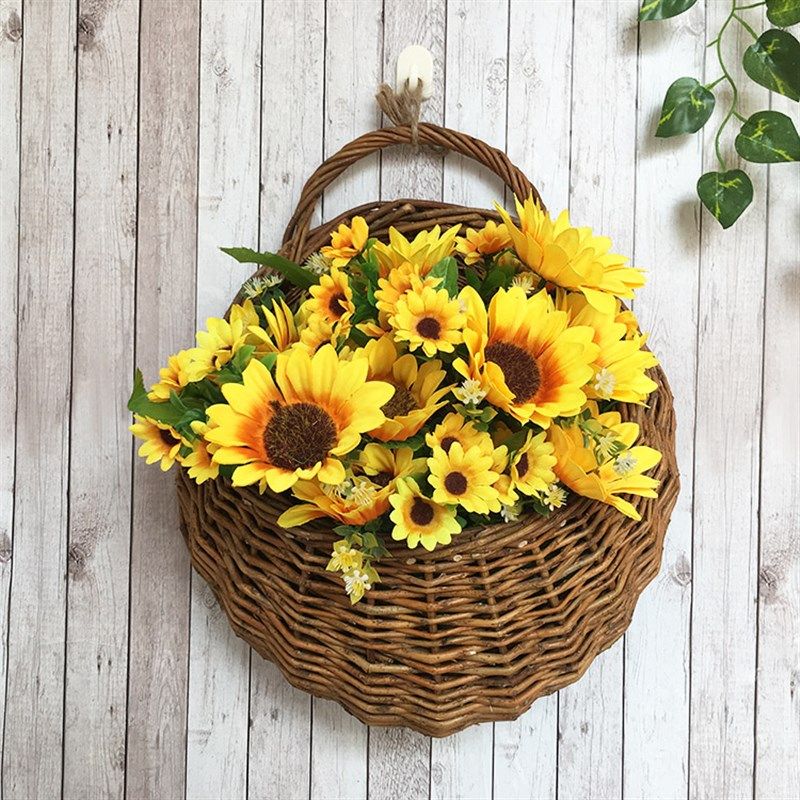 欧式田园仿真束篮装室内客厅墙面壁挂装饰假干仿真,家居饰品,仿真花/假花,淘宝优惠券,粉丝福利购,淘宝优惠卷
