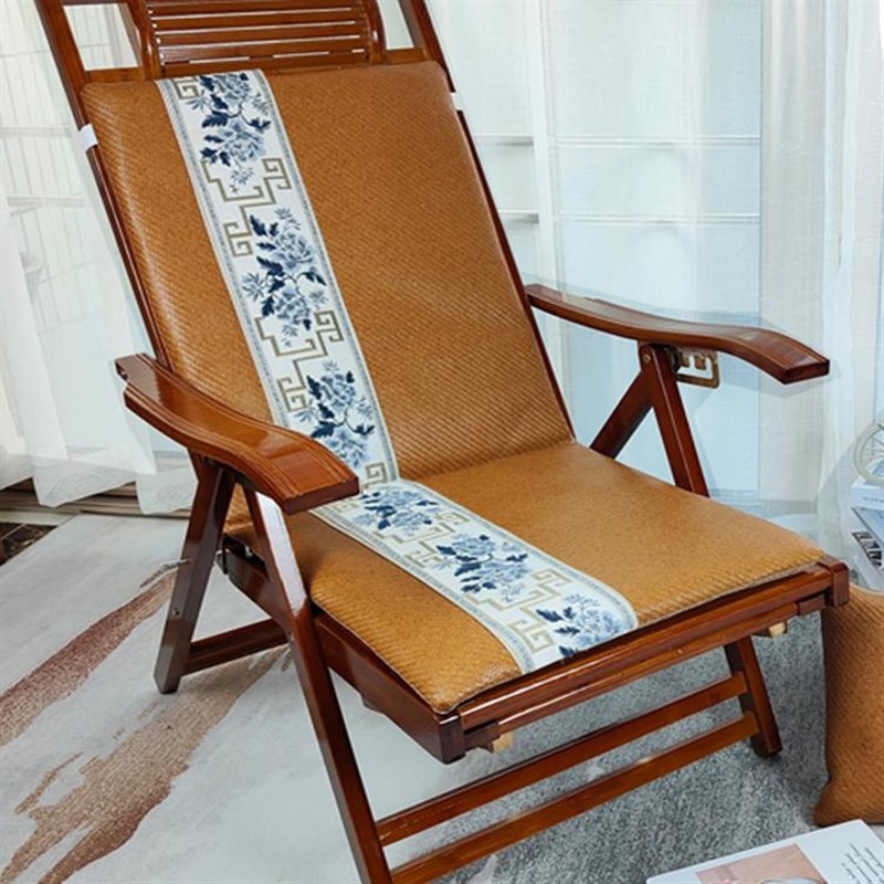 夏季凉席躺椅垫子加厚藤席冰丝摇椅垫夏天午睡折叠椅子垫懒人椅垫