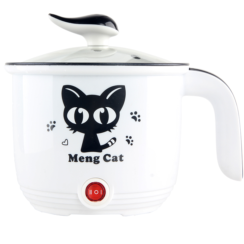 W宿舍锅瓦学生单人粘小功率电煮锅多功能煮面小型电热锅