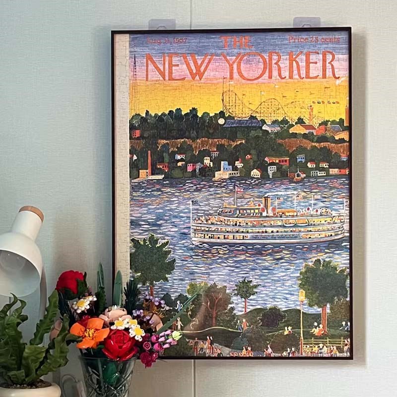 纽约客拼图框1000片9*7.8铝合金55*留白边广告海报框团购定制