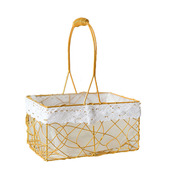 金属篮篮子流苏小篮子拌手礼编织竹编藤编竹篮野餐篮子