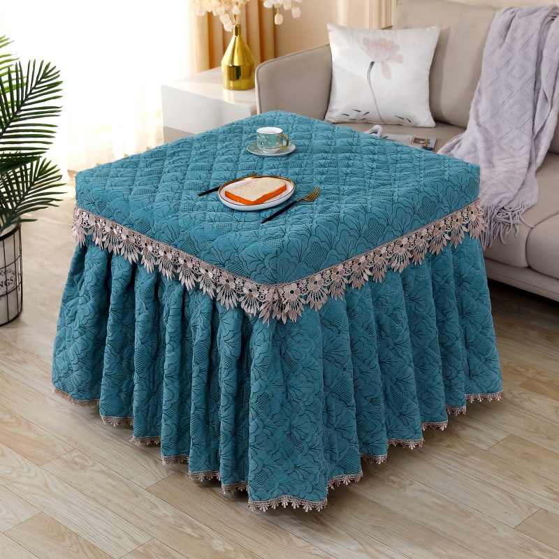 冬季夹棉烤火桌罩正方形冬季加厚电取暖火炉桌罩家用麻将机欧式