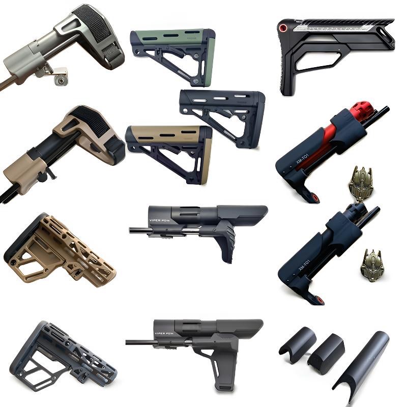 水软弹后托尼龙金属芯司骏m4博涵slr激趣hk416锦明8代配件ctr后拖